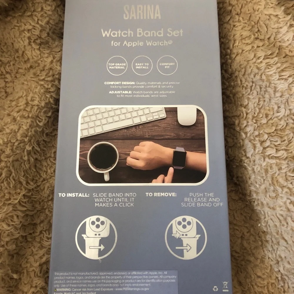 Sarina 2 soft touch purple and white watch band set